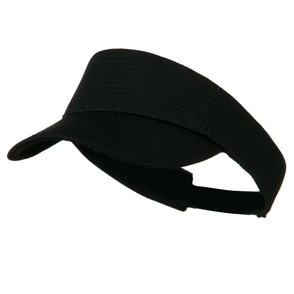 Athletic Jersey Mesh Sports Visor - Black OSFM