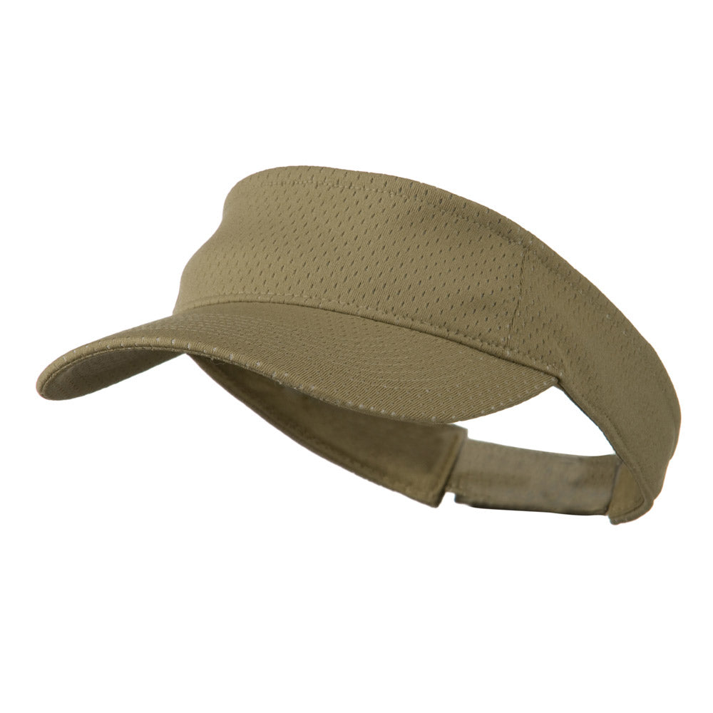 Athletic Jersey Mesh Sports Visor - Khaki OSFM