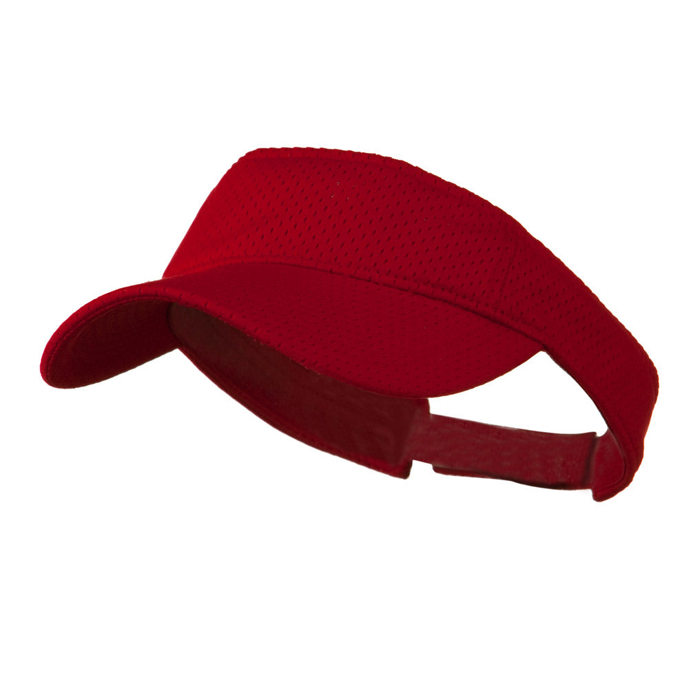 Athletic Jersey Mesh Sports Visor - Red OSFM