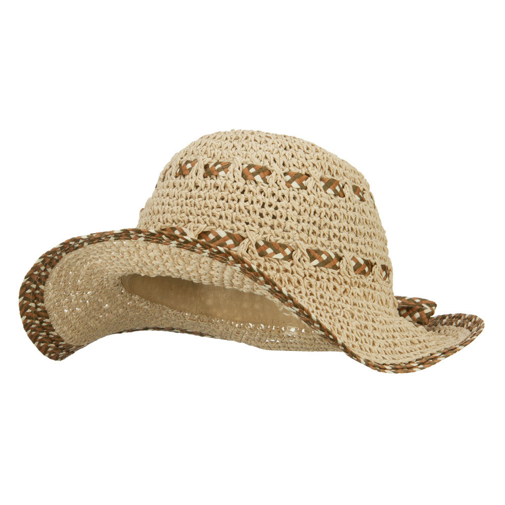 Women&#039;s Toyo Braid Floppy Wide Brim Hat - Beige OSFM