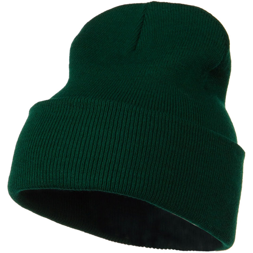 12 Inch Long Knitted Beanie - Green OSFM