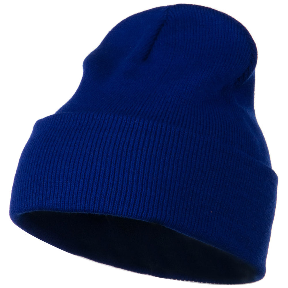 12 Inch Long Knitted Beanie - Royal OSFM