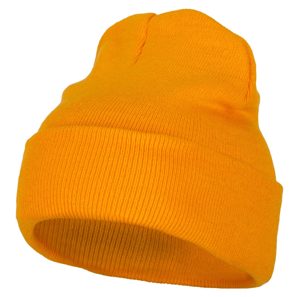 12 Inch Long Knitted Beanie - Yellow OSFM