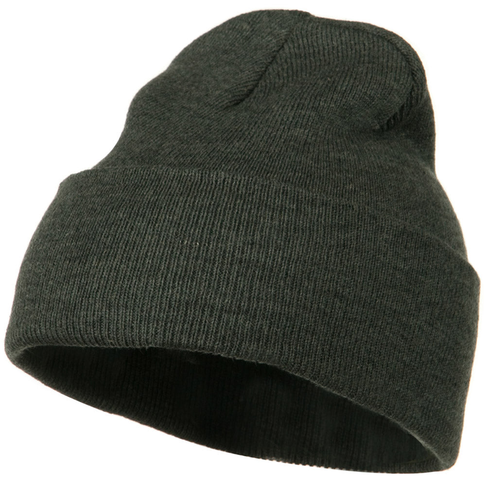 12 Inch Long Knitted Beanie - Grey OSFM