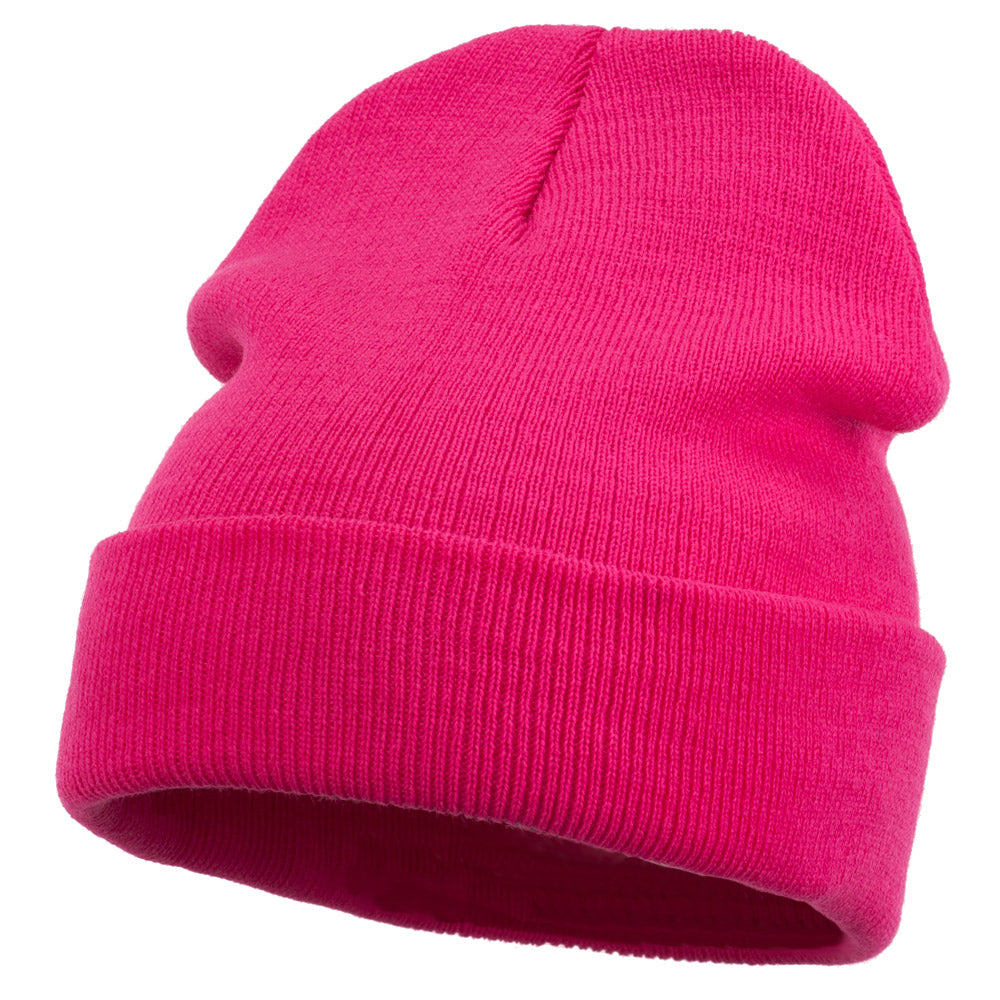 12 Inch Long Knitted Beanie - Magenta OSFM