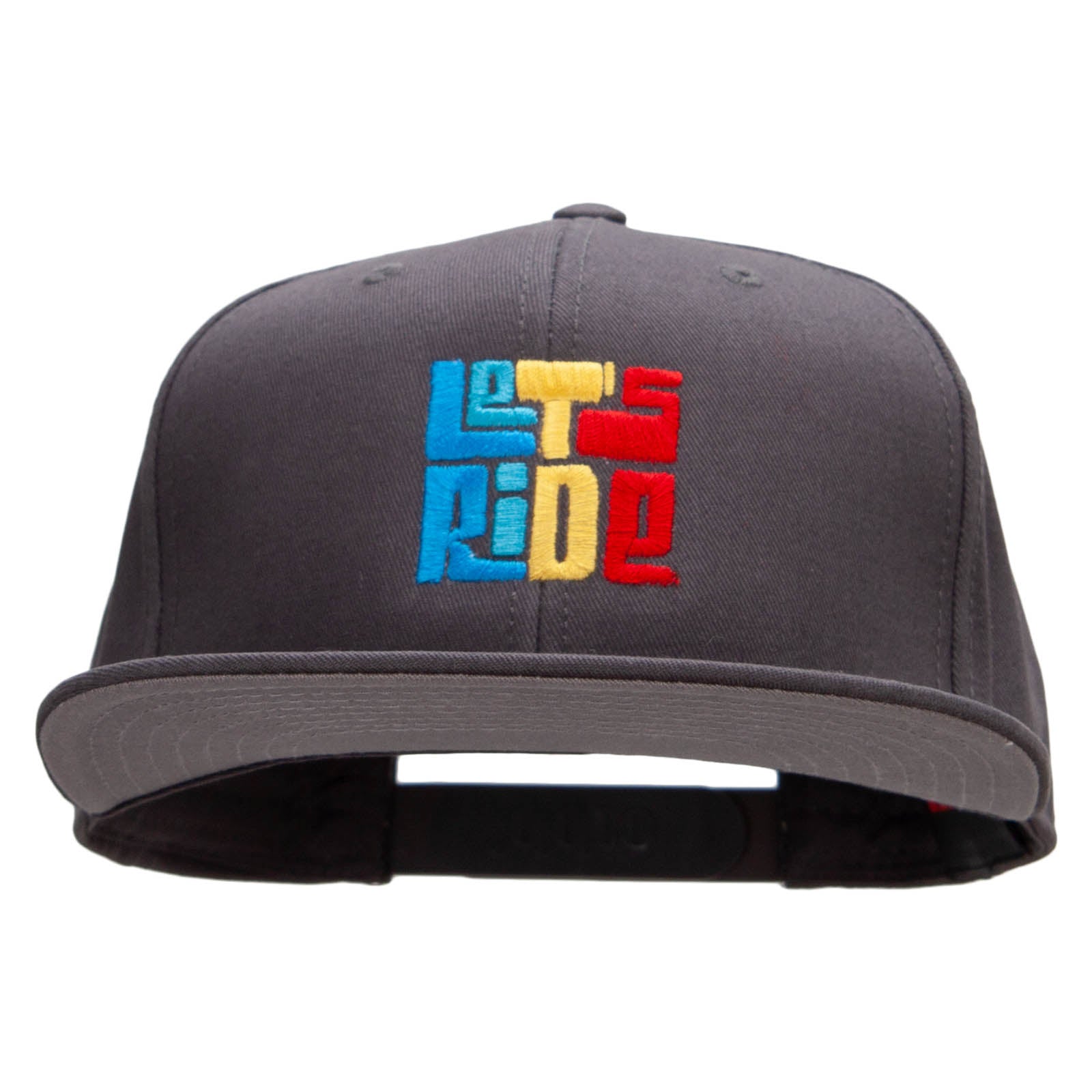 Let&#039;s Ride Boxed Embroidered Prostyle Snapback - Charcoal OSFM