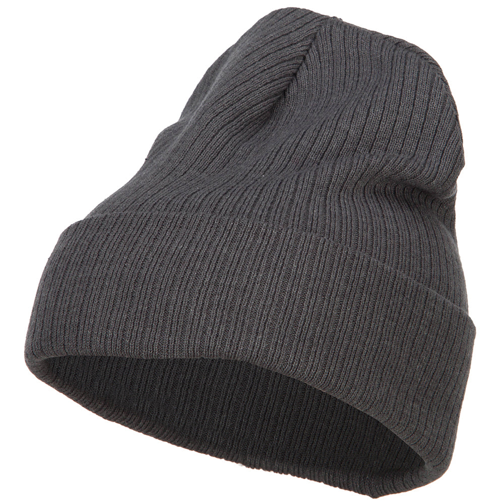 Big Size Cuff Long Beanie - Charcoal XL-3XL