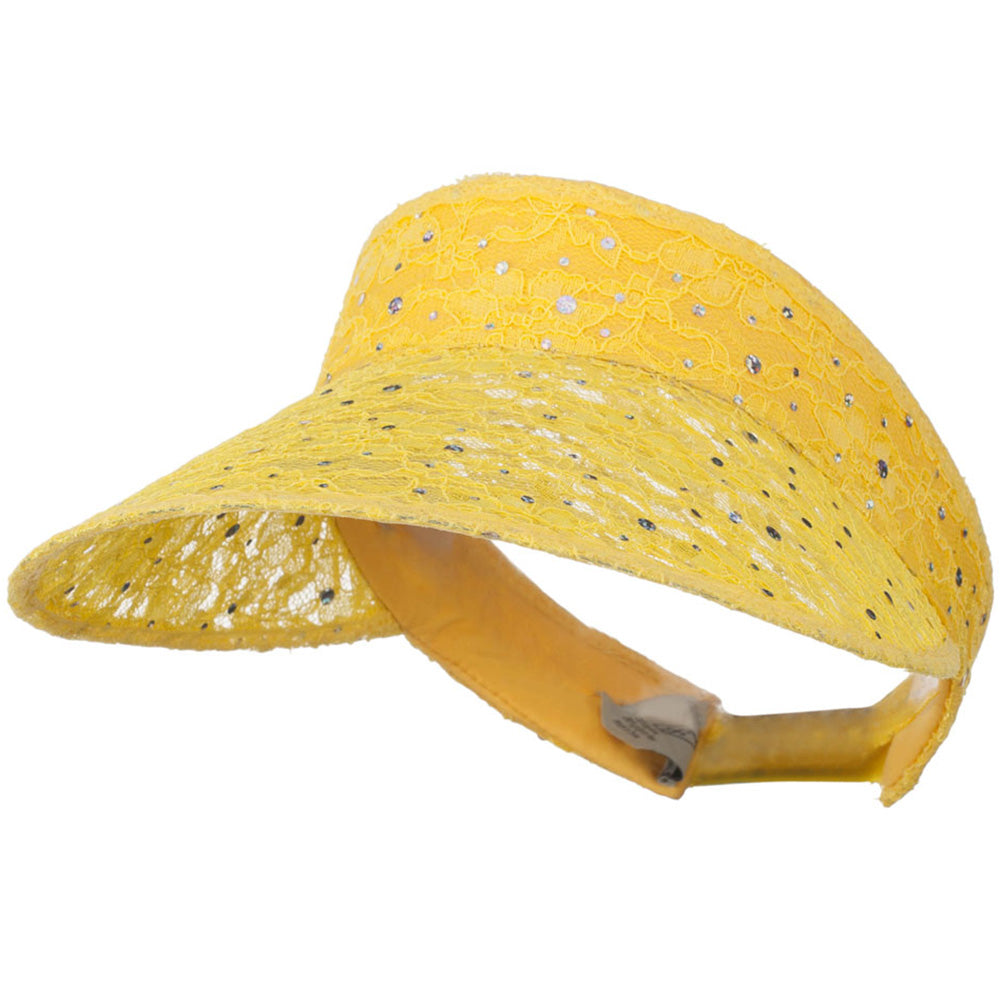 Lace Glitter Sun Visor - Yellow OSFM