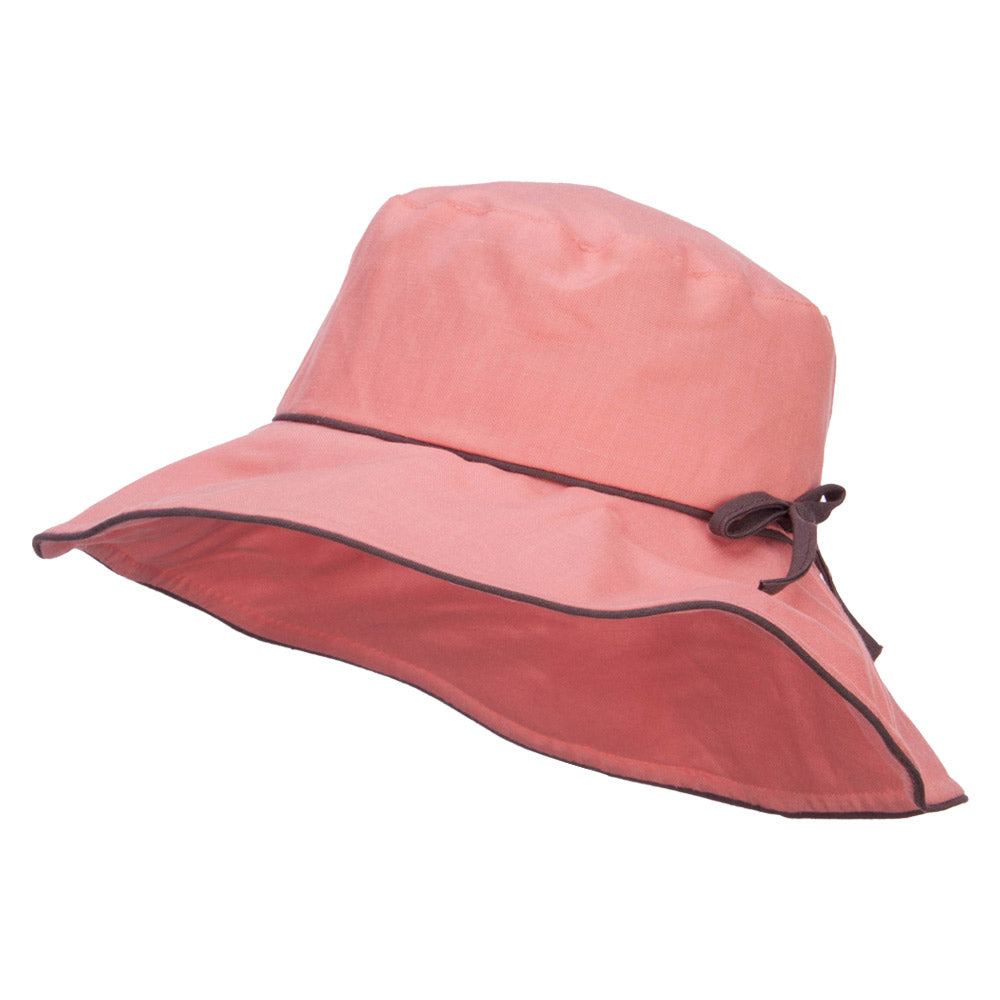 Ladies Linen Wide Brim Hat - Pink OSFM