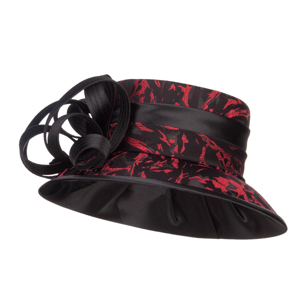 Telescope Crown Fashion Organza Hat - Red OSFM