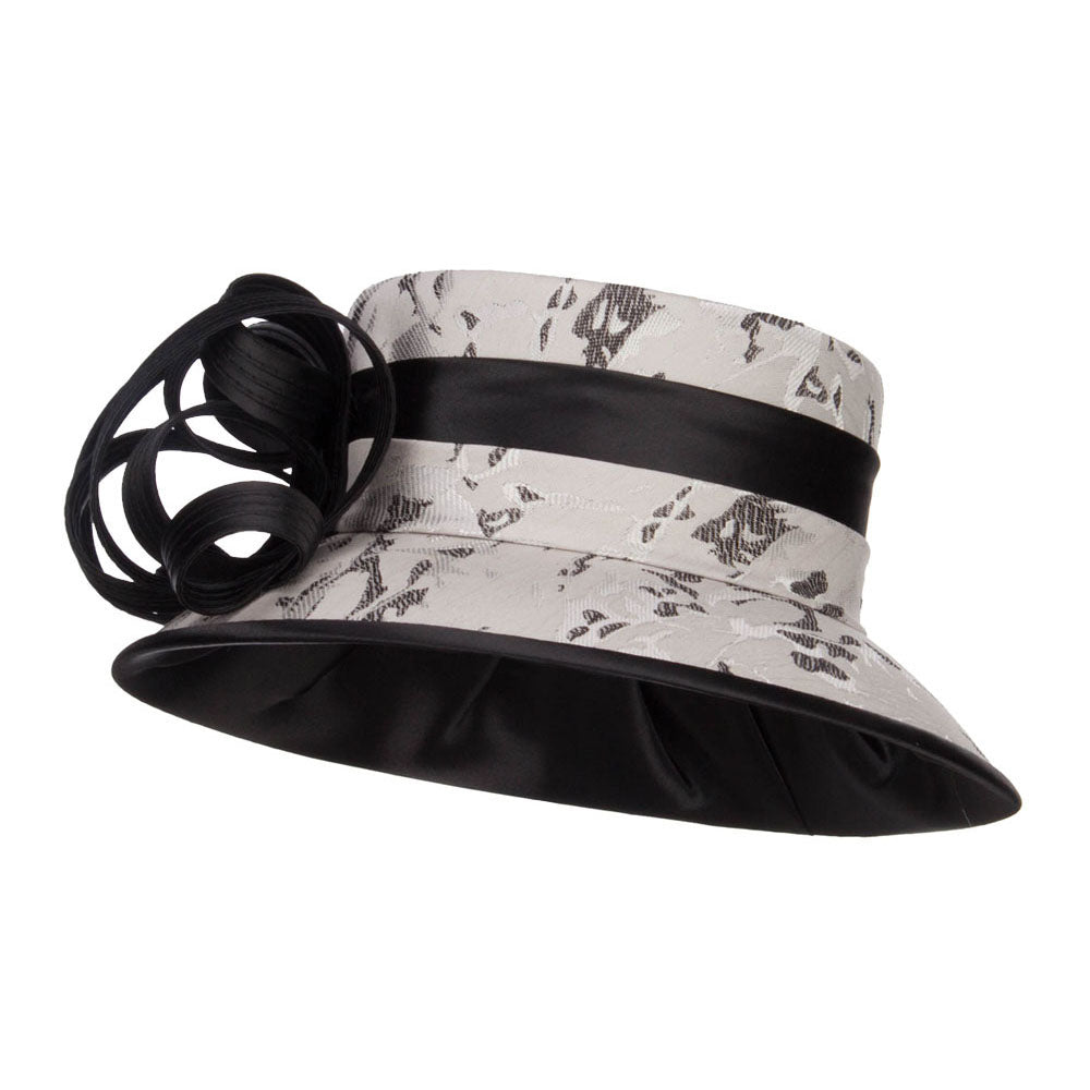 Telescope Crown Fashion Organza Hat - Silver OSFM