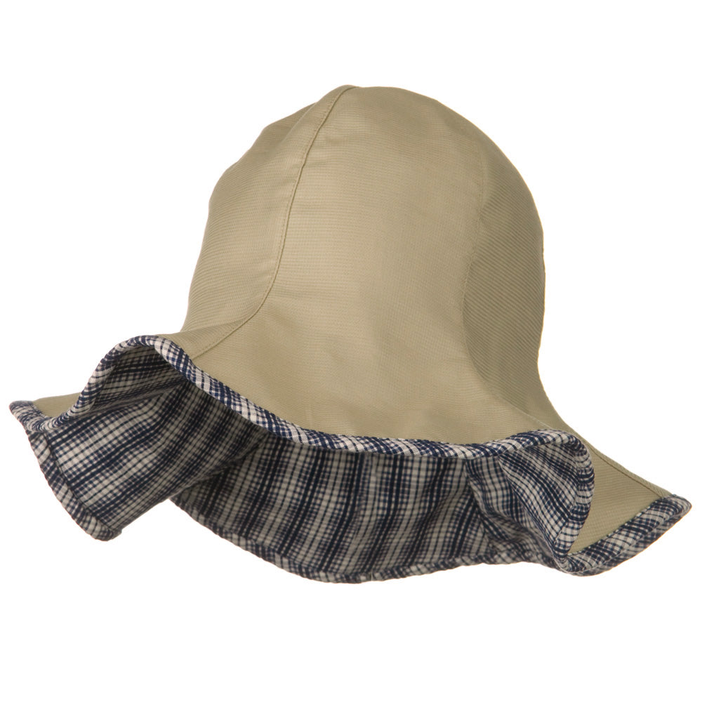 UV Cotton Reversible Bucket Hat - Khaki Navy OSFM