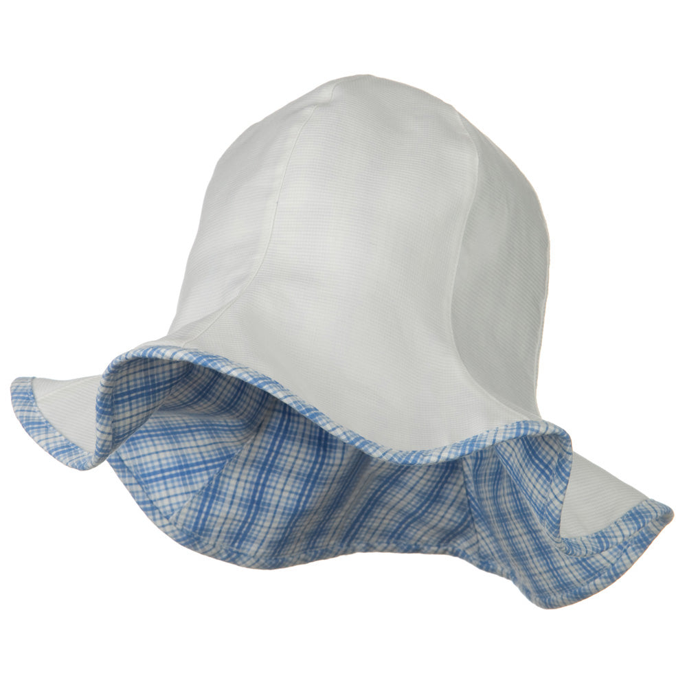 UV Cotton Reversible Bucket Hat - White Blue OSFM