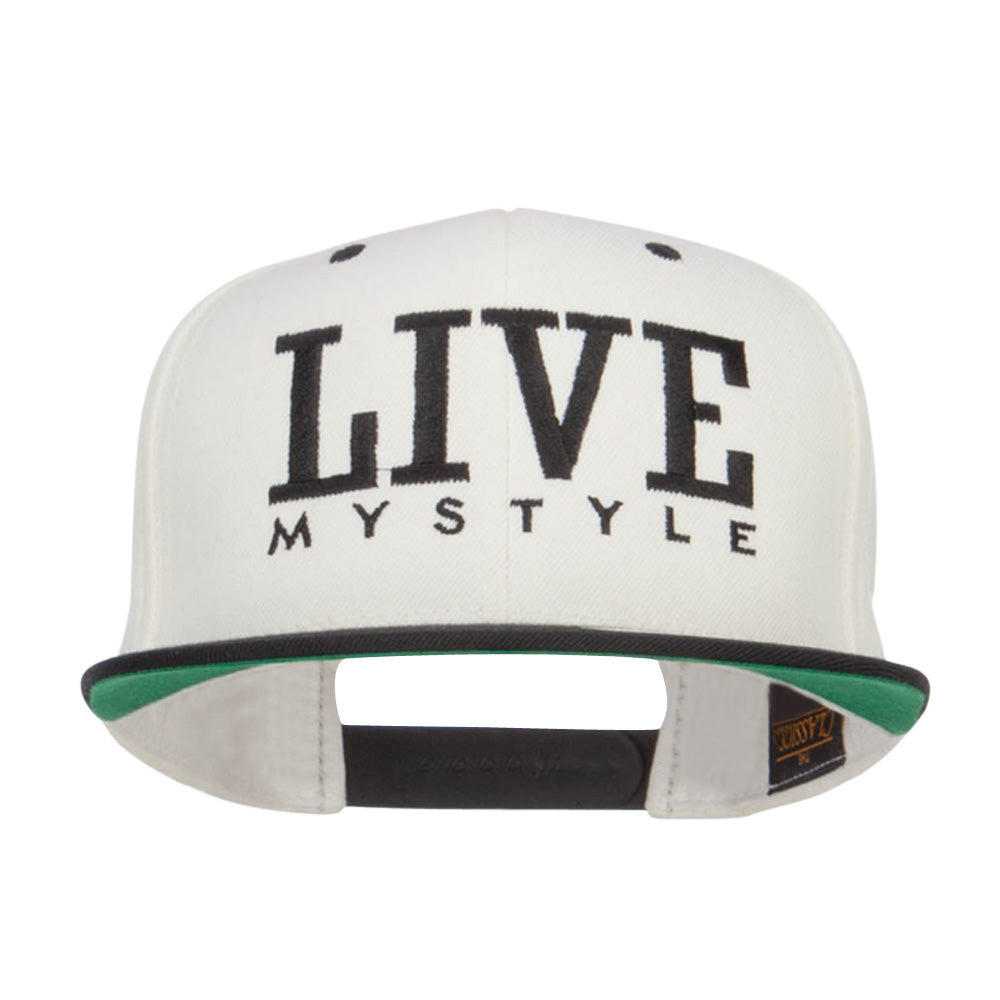 Live Mystyle Embroidered Two Tone Snapback - Natural Black OSFM