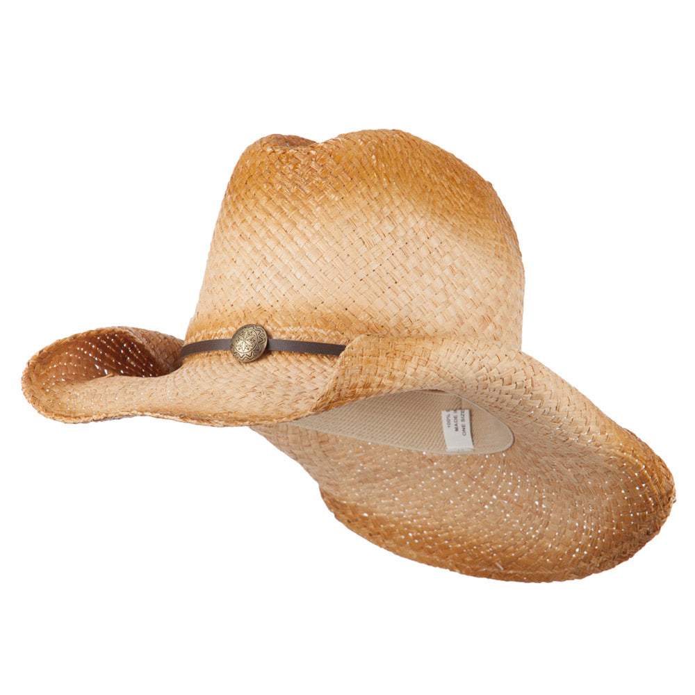 Women&#039;s Stained Raffia Cowboy Hat - Natural OSFM