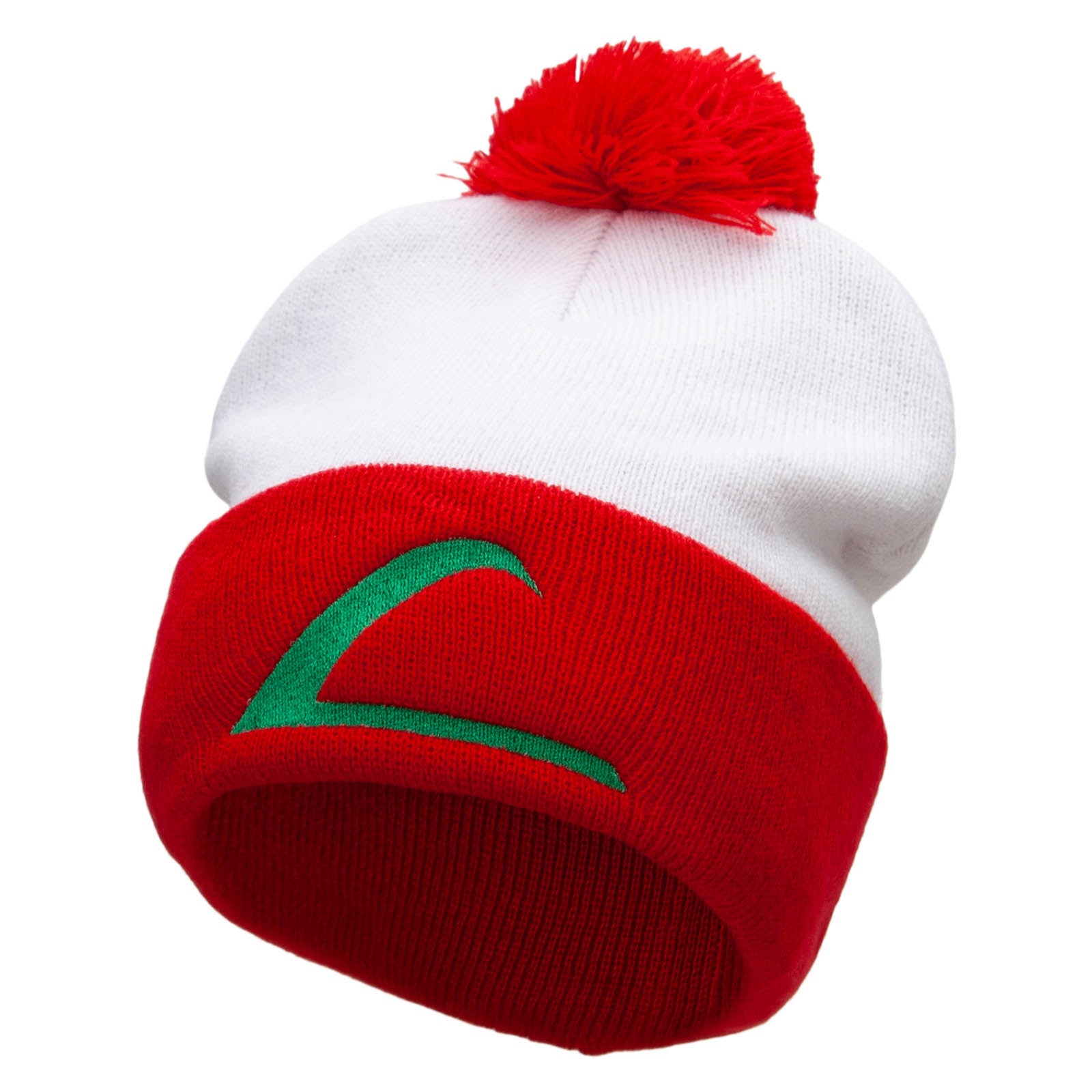 Ash Ketchum League Expo Embroidered Cuff Beanie - Red White OSFM