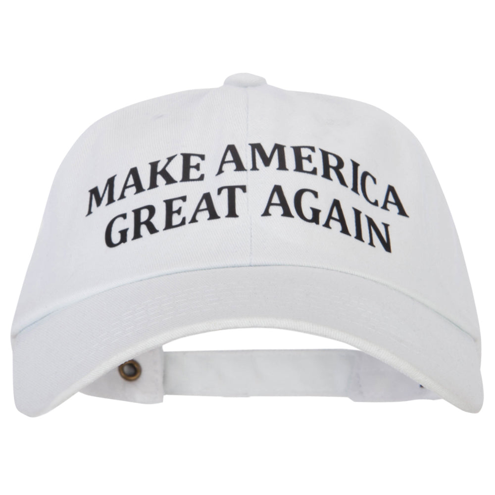 Make America Great Again Heat Transfer Unstructured Cotton Washed Cap - White OSFM