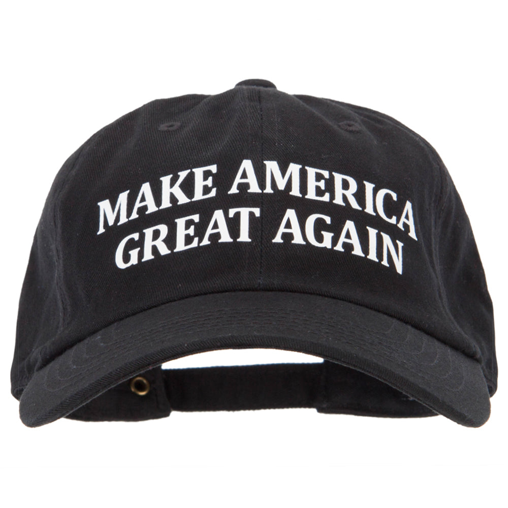 Make America Great Again Heat Transfer Unstructured Cotton Washed Cap - Black OSFM