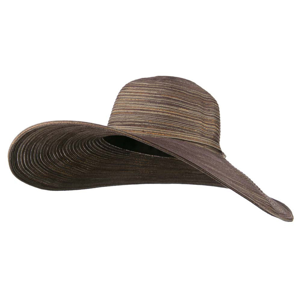 UPF 40+ Metallic Blend Wide Brim Hat - Brown OSFM