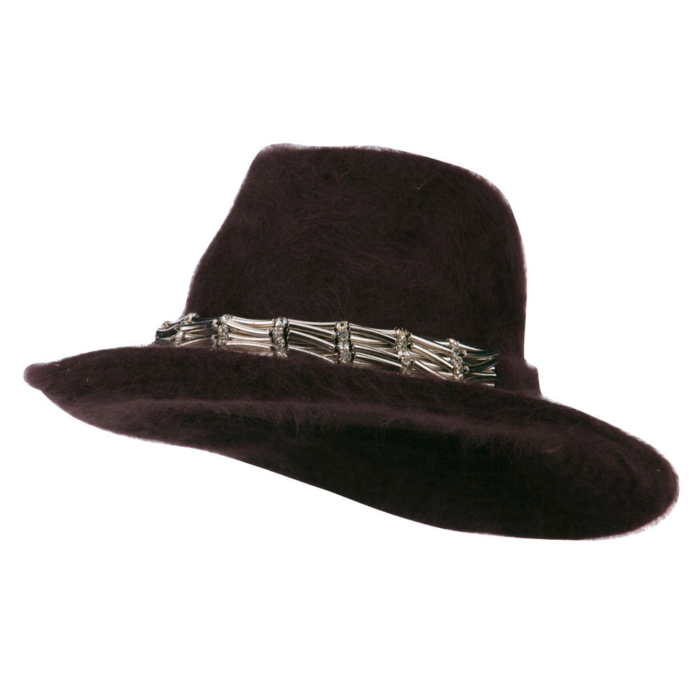 Metal Band Angora Cowboy Hat - Brown OSFM