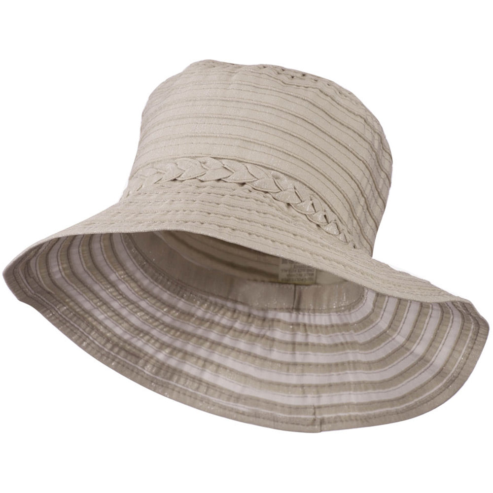 Women&#039;s Bucket Shaped Hat with Metallic Detail - Sage Silver OSFM