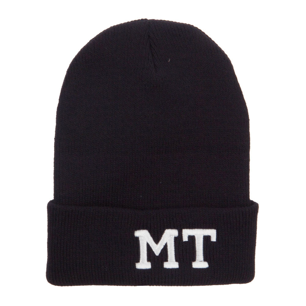 MT Montana State Embroidered Long Beanie - Black OSFM