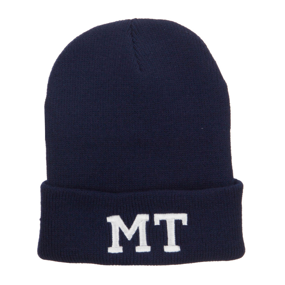 MT Montana State Embroidered Long Beanie - Navy OSFM