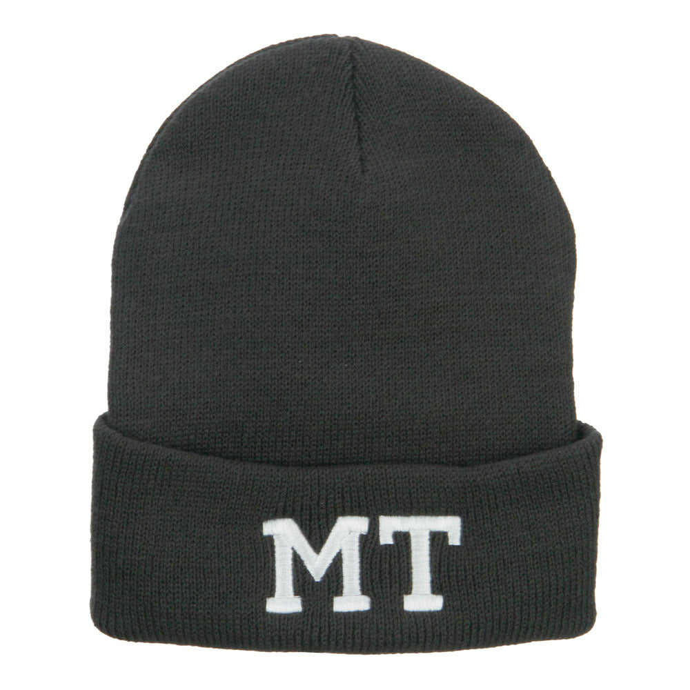 MT Montana State Embroidered Long Beanie - Dk Grey OSFM