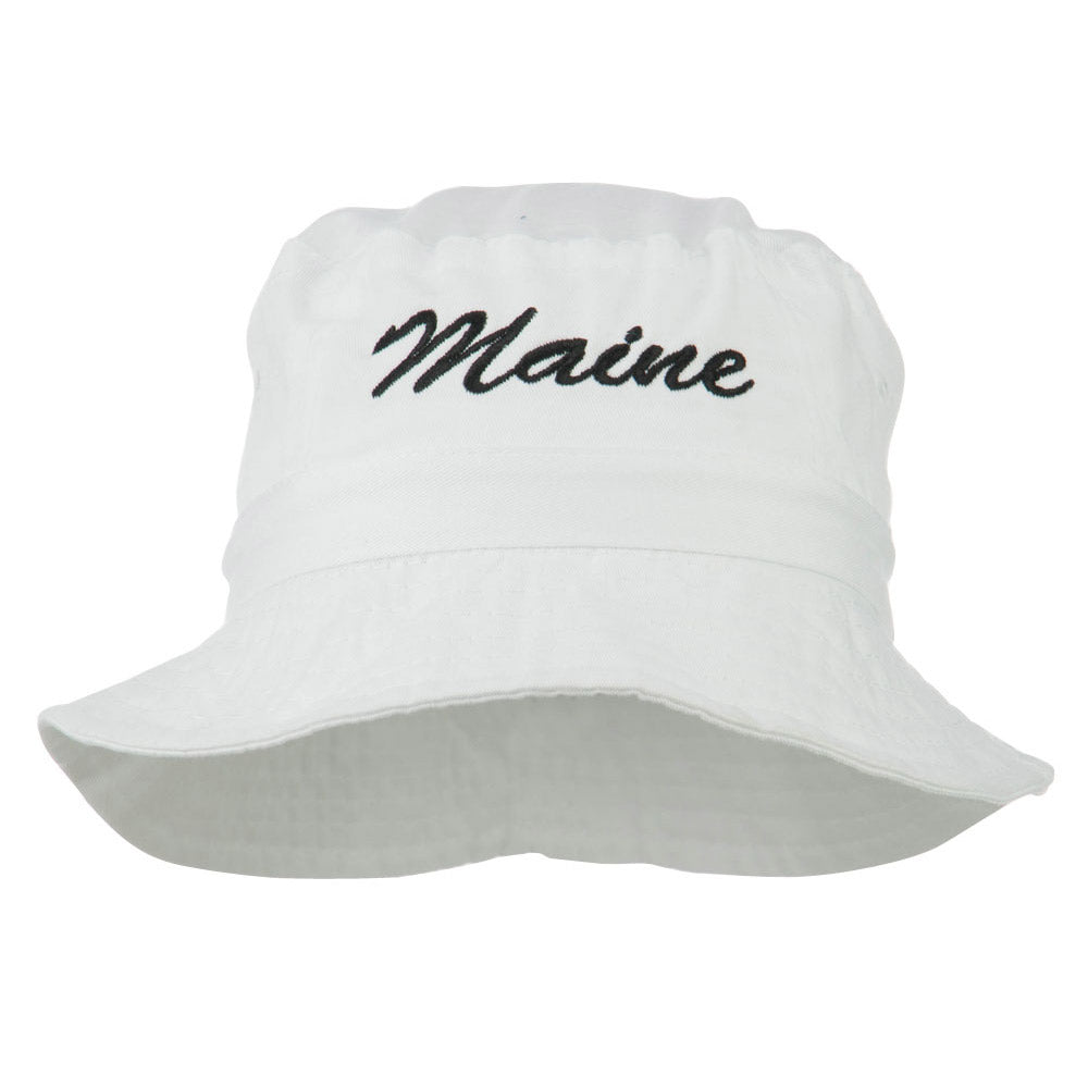 Maine Embroidered Bucket Hat - White OSFM