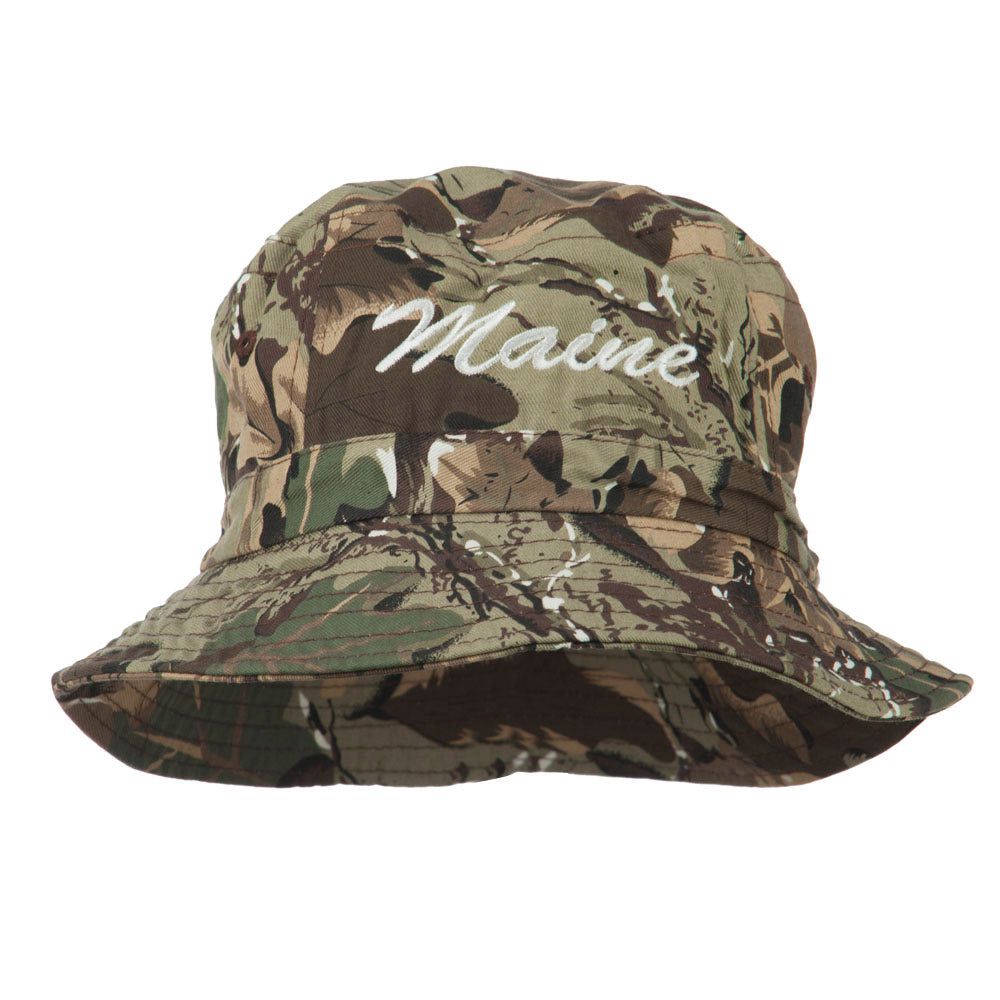 Maine Embroidered Bucket Hat - Camo OSFM