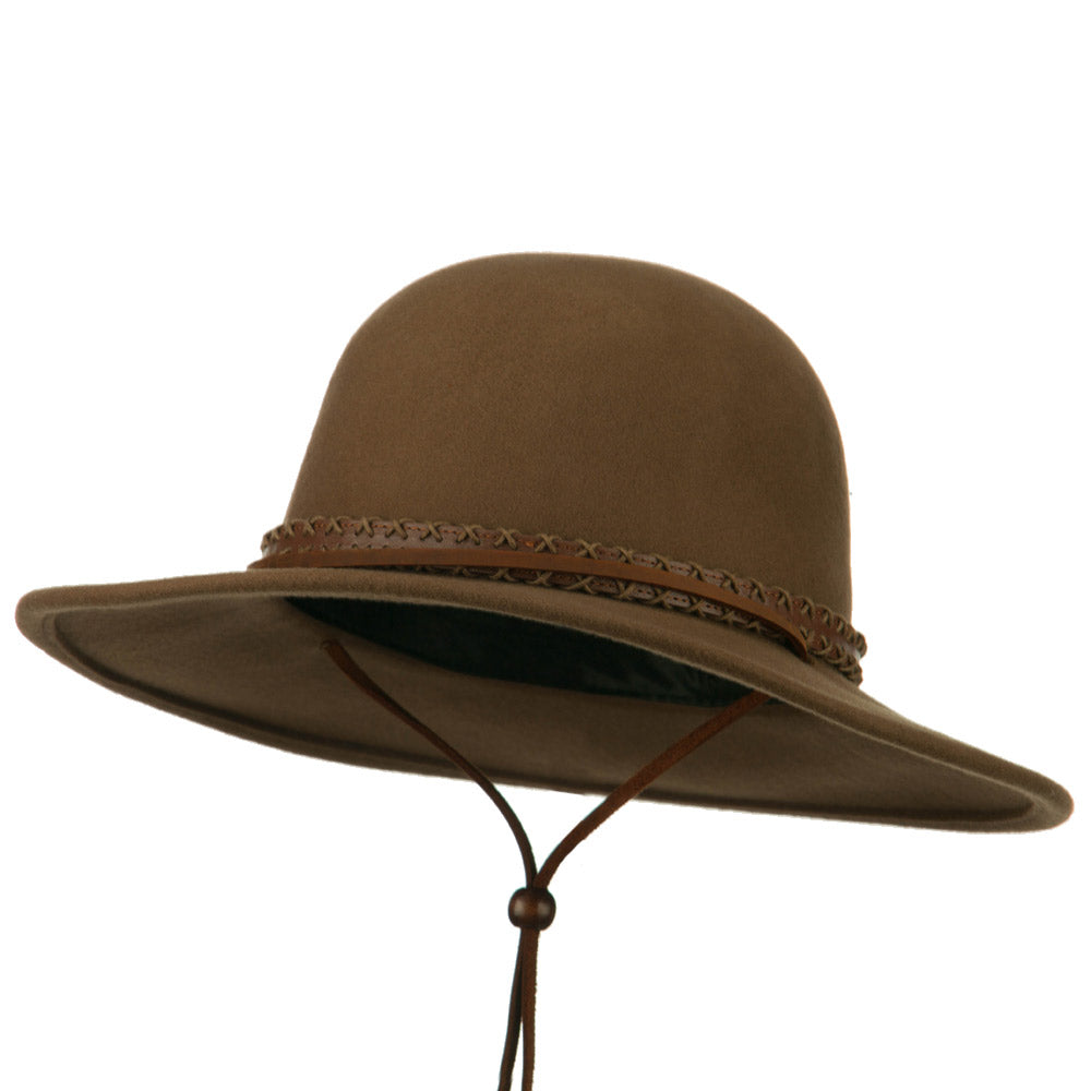 Men&#039;s Wool Felt Large Brim Fedora - Camel M