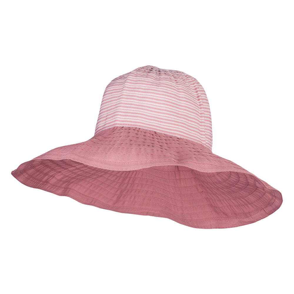 Crushable Ribbon Accent Sun Hat - Rose OSFM