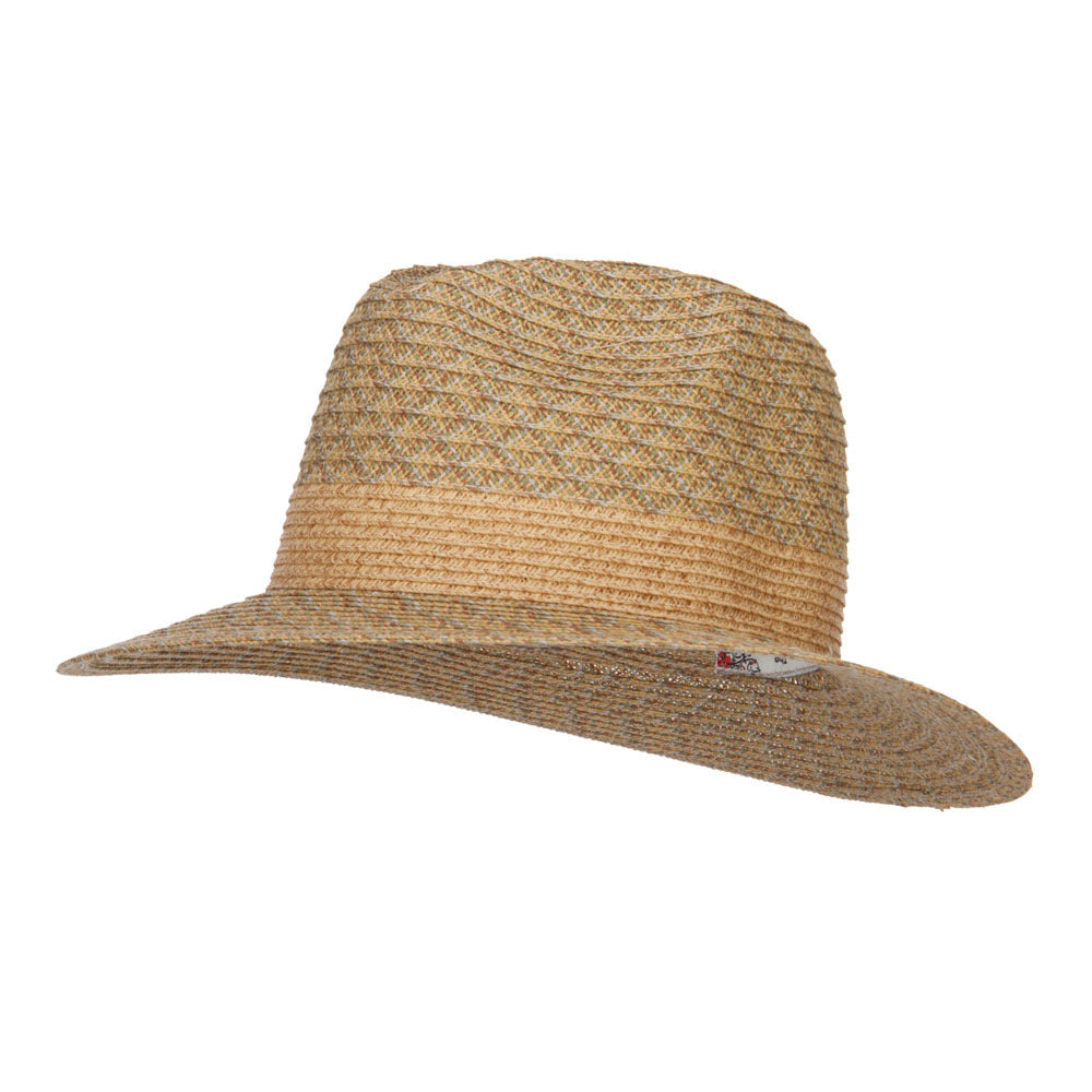 Mixed Color Braid Ribbon Panama Hat - Olive OSFM