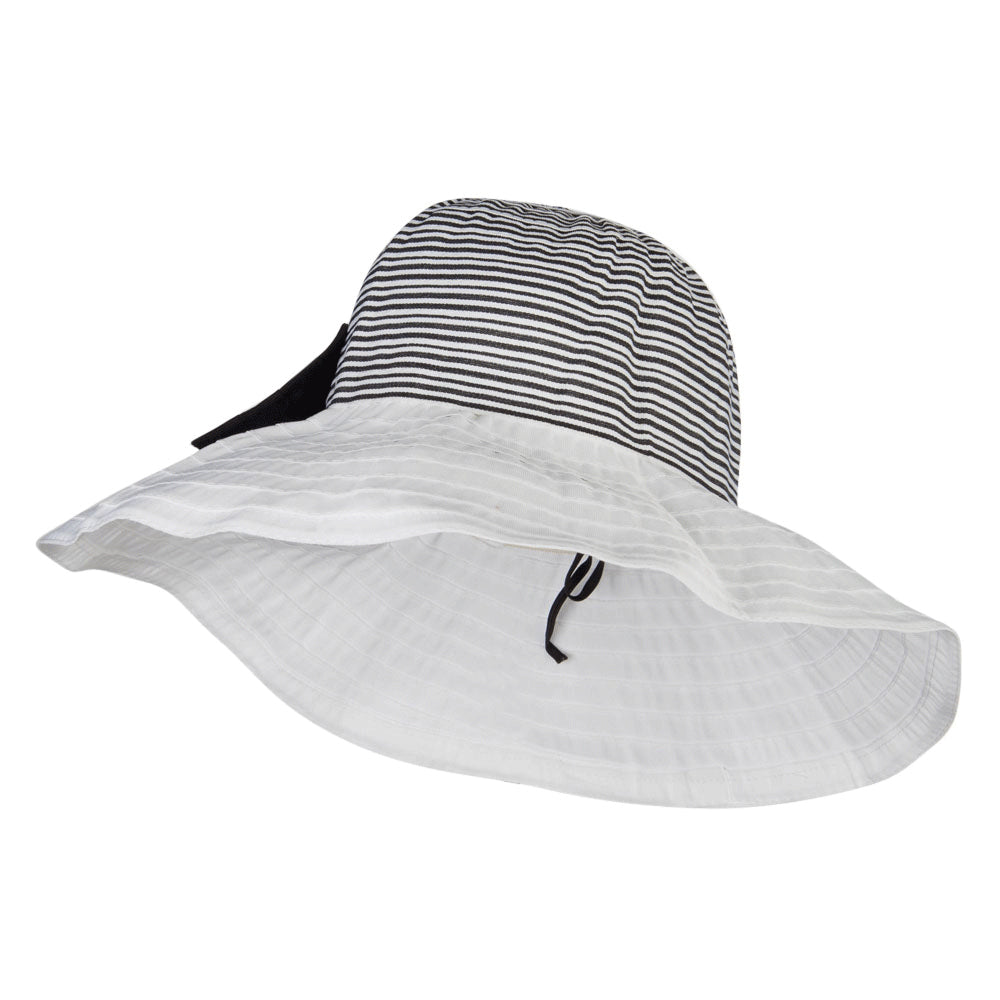 Crushable Ribbon Accent Sun Hat - White OSFM