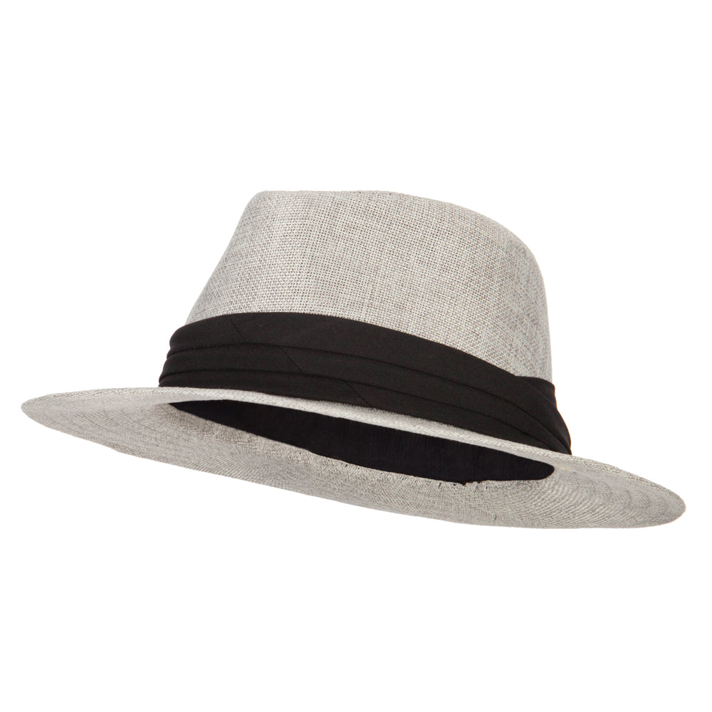 Men&#039;s Linen Panama Fedora Hat - Grey S-M