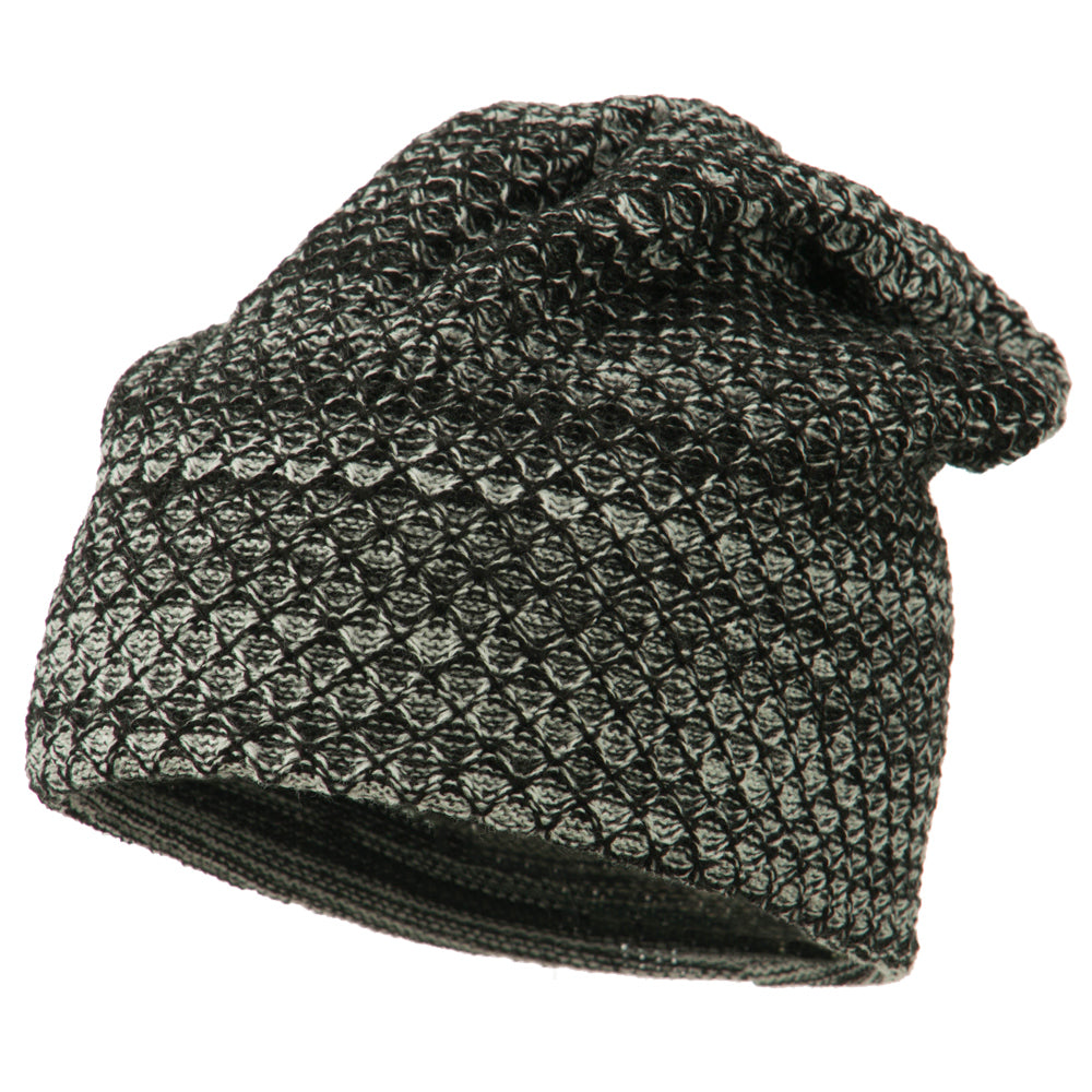 Multi Pattern Reversible Beanie - Black OSFM