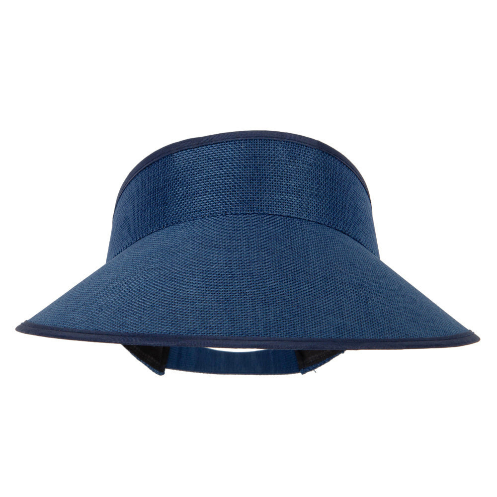 Women&#039;s Polyester Hard Wide Brim Gardening Sun Visor - Navy OSFM