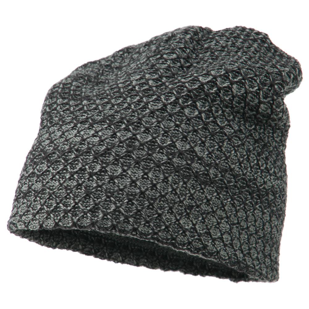 Multi Pattern Reversible Beanie - Grey OSFM