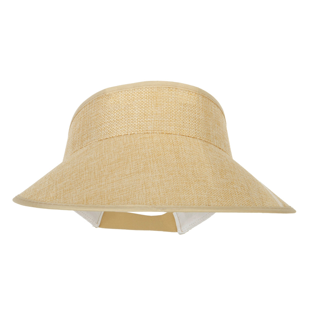 Women&#039;s Polyester Hard Wide Brim Gardening Sun Visor - Tan OSFM