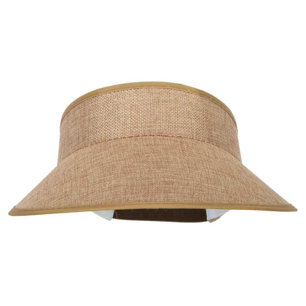 Women&#039;s Polyester Hard Wide Brim Gardening Sun Visor - Taupe OSFM