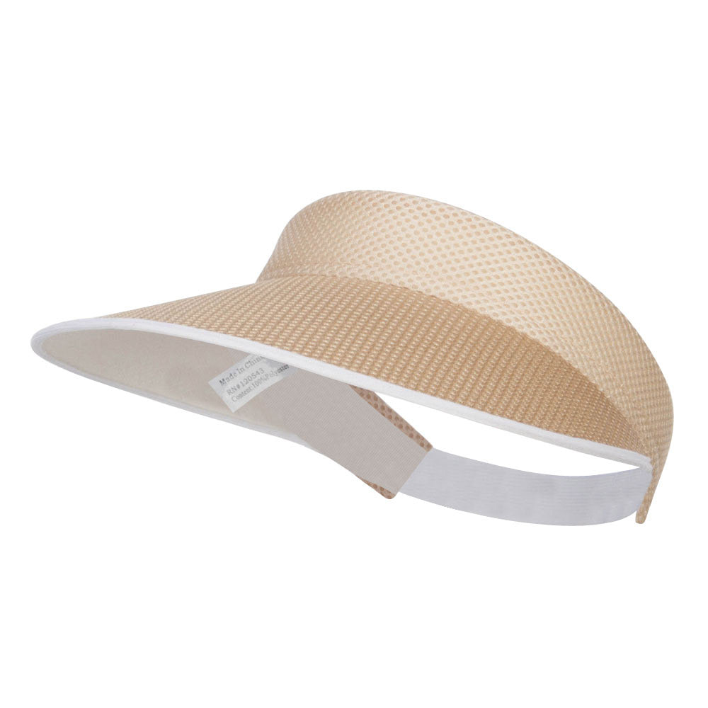 Elastic Mesh Visor 5 Inch Brim - Beige OSFM