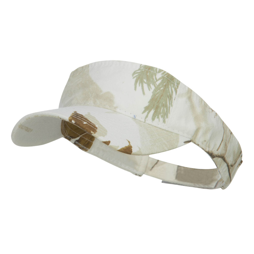 Garment Washed Camo Visor - White OSFM