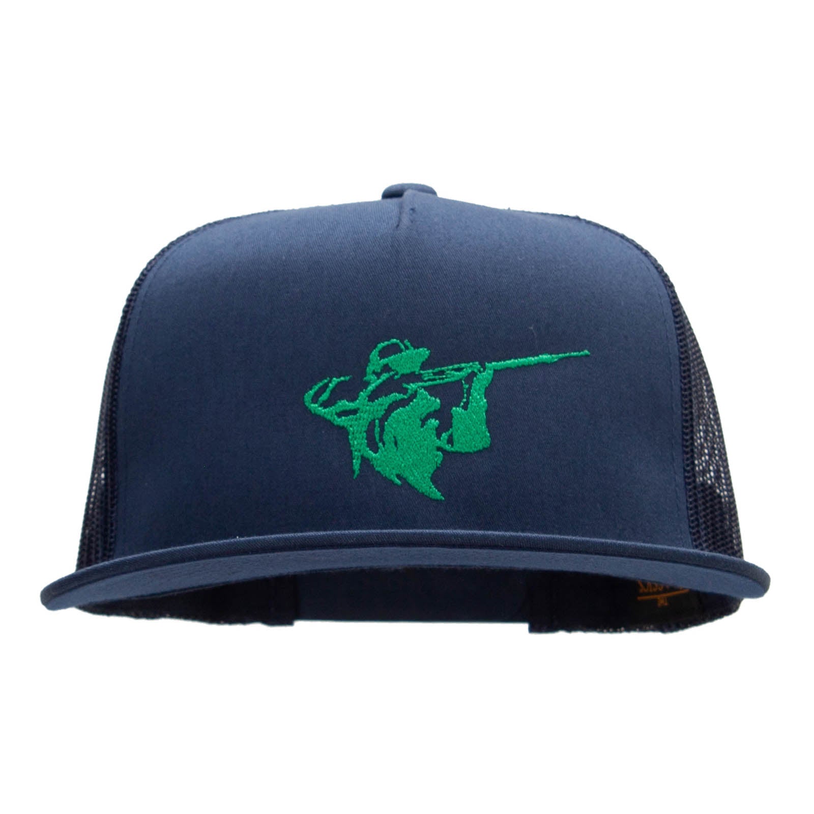 Hunter Aiming Embroidered 5 Panel Mesh Trucker Snapback - Navy OSFM