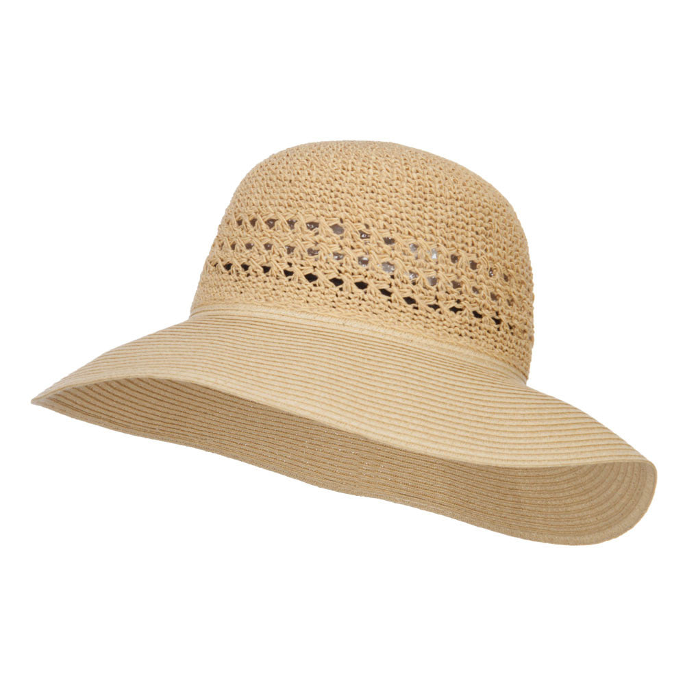 Women&#039;s Two Tone Paper Braid Hat - Tan Tan OSFM