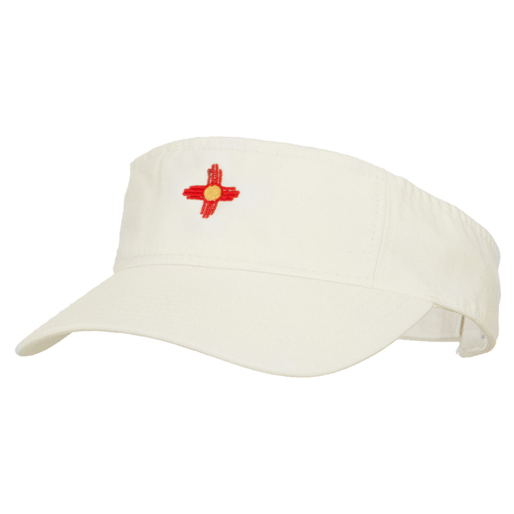 New Mexico Flag Logo Embroidered Pro Style Cotton Washed Visor - Stone OSFM