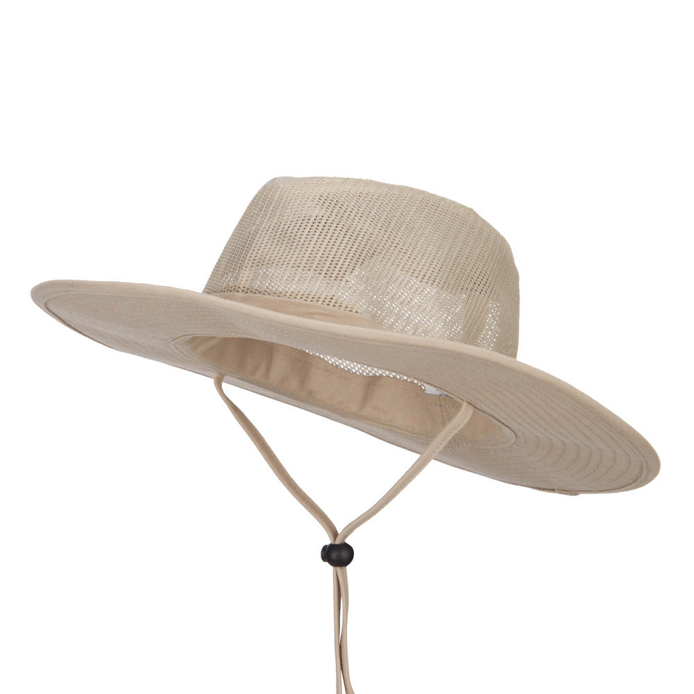 Men&#039;s Mesh Cotton Safari Hat - Khaki L