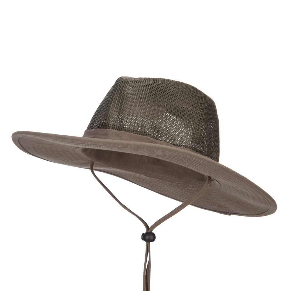 Men&#039;s Mesh Cotton Safari Hat - Olive L