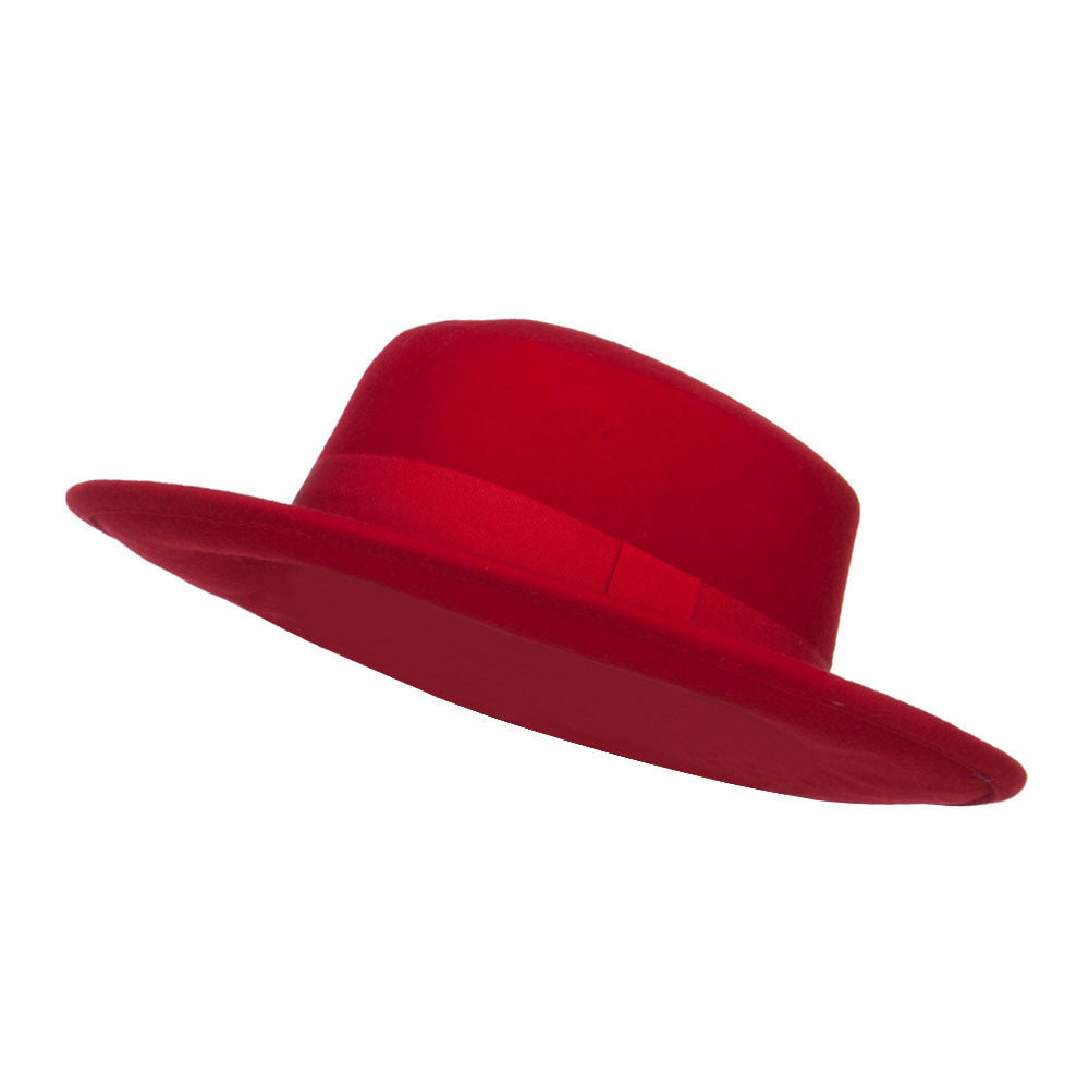 Women&#039;s Grosgrain Band Wool Hat - Red OSFM