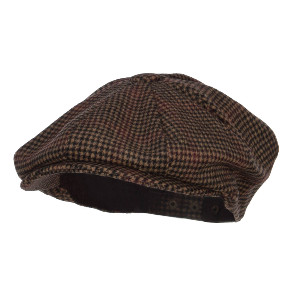 Men&#039;s Wool Blend 8 Panel Newsboy Hat - Brown OSFM