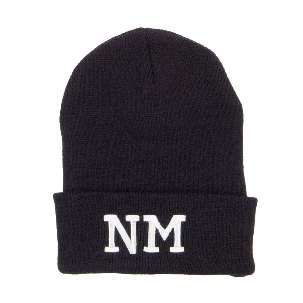 NM New Mexico State Embroidered Long Beanie - Black OSFM